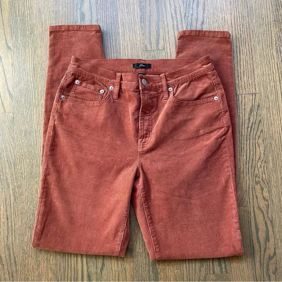 J. Crew 9” High Rise Toothpick Corduroy Jean 29 Tall - Picture 3 of 6